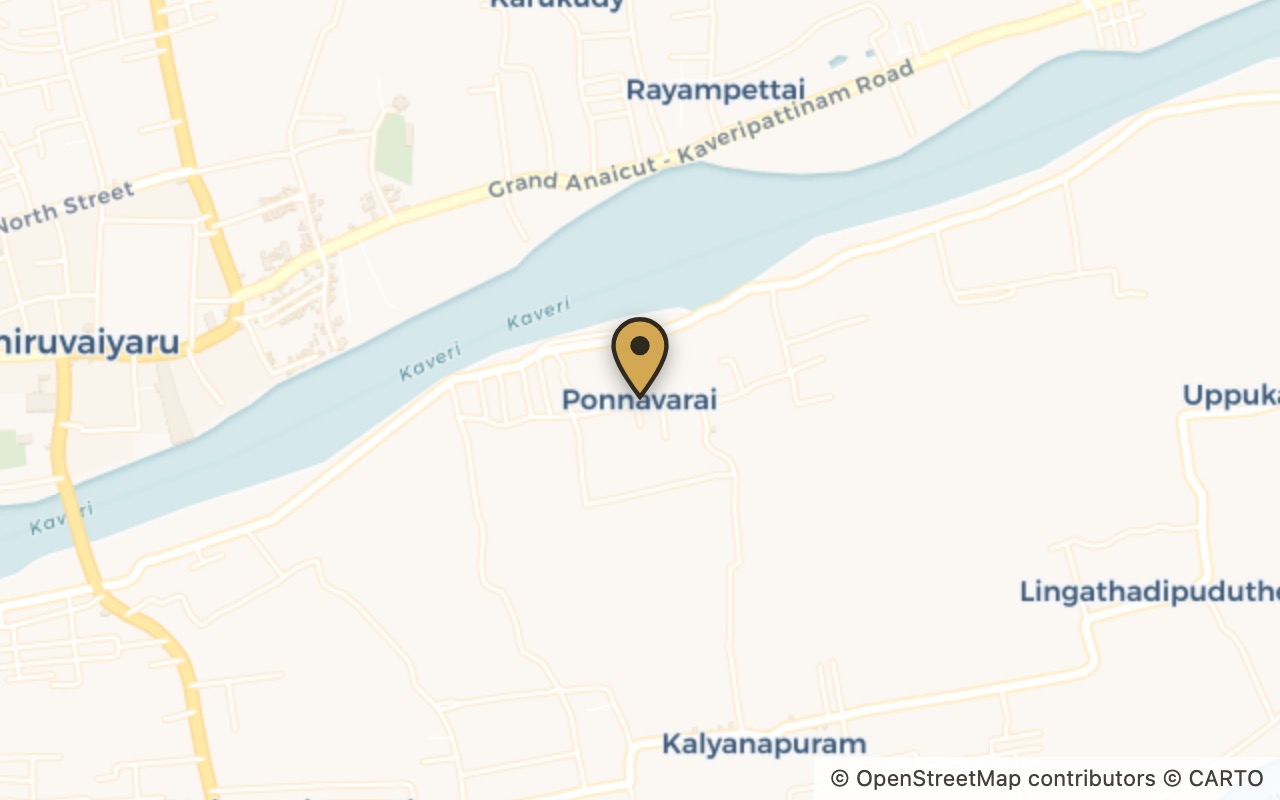 திருவையாறு, தஞ்சாவூர் அருகே பொன்னவரையில் கடையின் இடம் குறிக்கப்பட்ட வரைபடம்